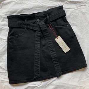 Alice + Olivia back denim tie front skirt